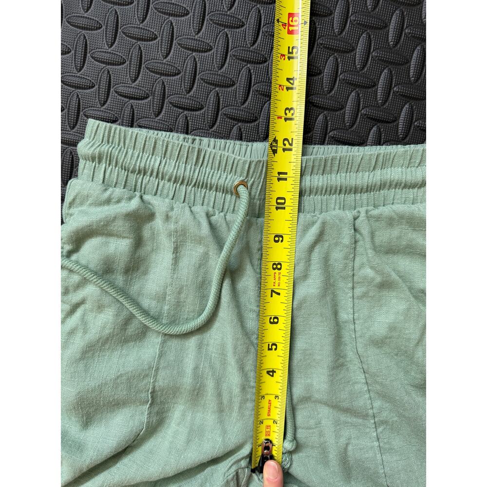 JLUXLABEL Linen Blend Drawstring Pants NWT Sage Green Resort Wide Leg S - Picture 8 of 11